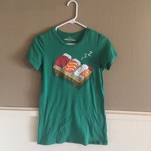 Threadless Sleeping Sushi T-shirt Japanese Theme